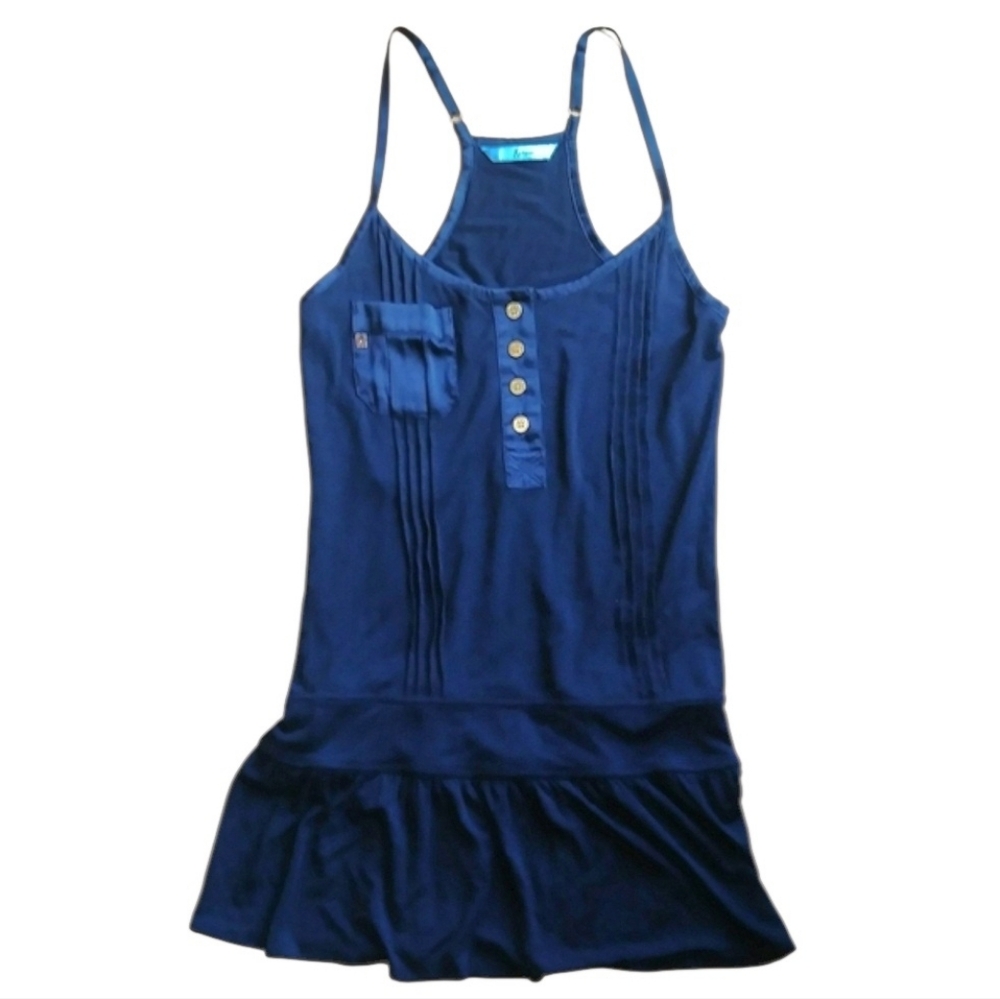 Y2K Marciano Guess Drop Waist strap micro mini dress black size XS S
